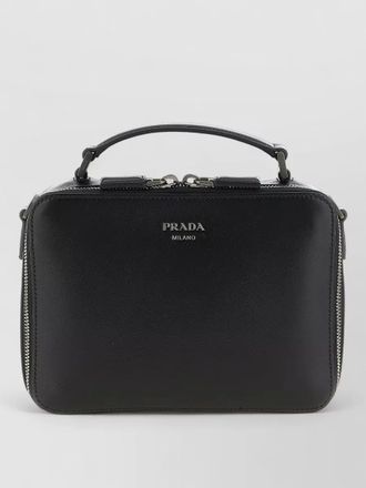 Prada leather crossbody clutch bag