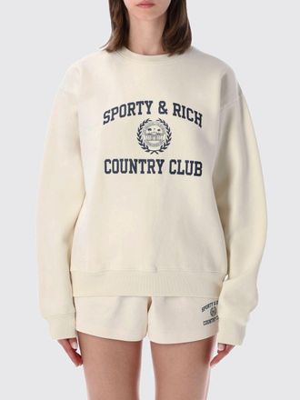 Sporty & Rich Felpa girocollo in cotone con logo a contrasto