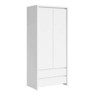 Petits Meubles Armario 2 puertas 2 cajones tableros de aglomerado laminados blanco