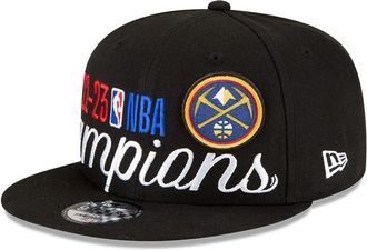 New Era Mens NBA Championship Adjustable 9FIFTY Locker Room Snapback Cap - Flat Bill Structured Baseball Hat, Black, One size