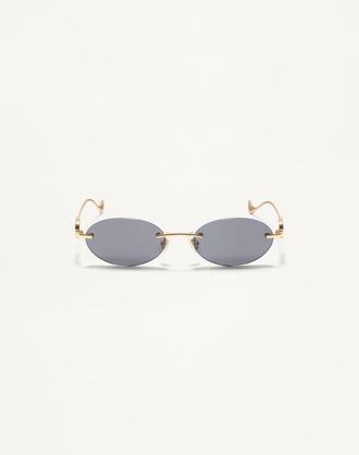 Valentino Occhiale Geometrico In Metallo Donna ORO/GRIGIO 53