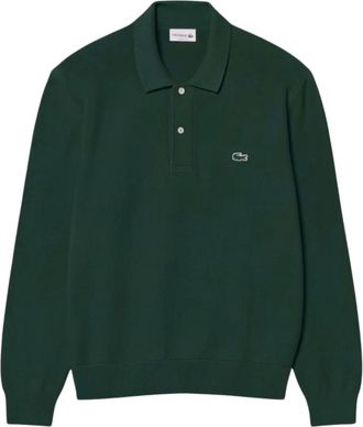 Lacoste Polo met lange mouwen - Heren - Tops - Groen - Maat: L Katoen