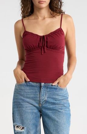 Madden Girl Emma Lace Trim Camisole in Burgundy at Nordstrom Rack, Size X-Large