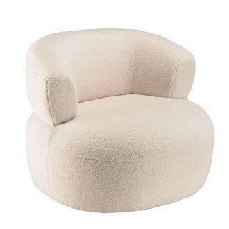 Macabane Sill&oacute;n en tejido bouclette crudo, asiento redondeado
