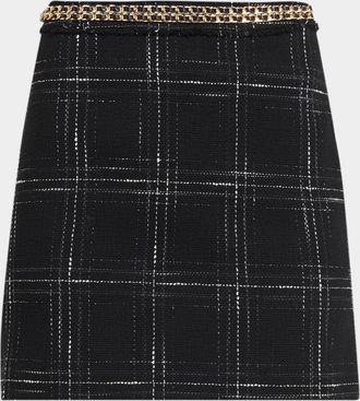 Generation Love Stella Windowpane Tweed Mini Skirt