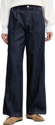Marc Aurel Wijde broek - Dames - Wijde Broeken - Blauw - 2XL - Katoen - Broeken