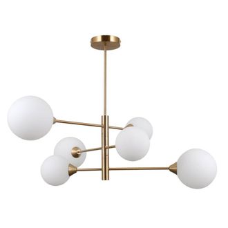 Netlighting Evora Modern 6 Light Multi Arm Semi Flush Ceiling Lamp G9 in Gold