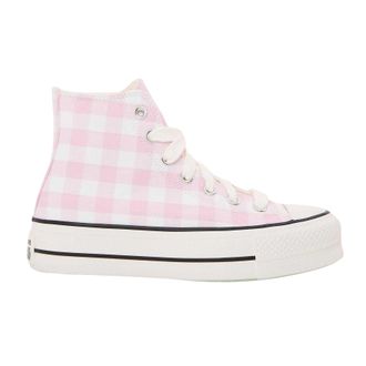 Converse Chuck Classic-sneakers met ginghamruit voor dames, hoog model (Roze)