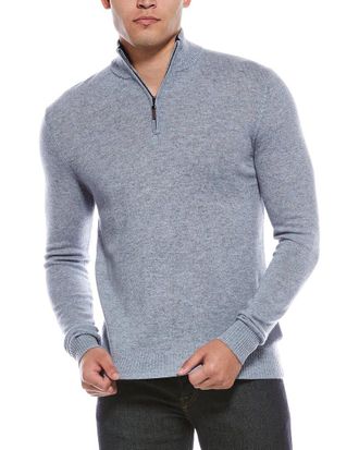 Quinn Cashmere 1/4-Zip Mock Neck Sweater