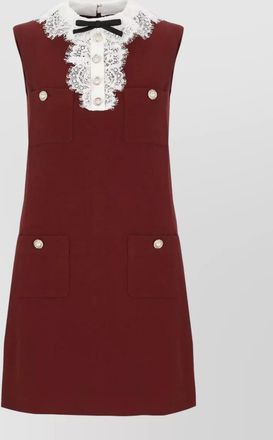 Self Portrait crepe lace collar sleeveless mini dress