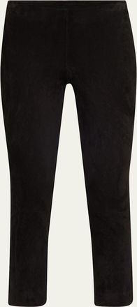 Vince Stretch-Suede Split Hem Crop Pants