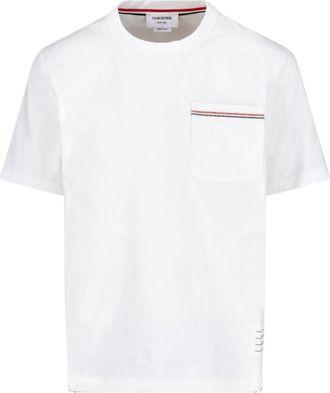 Thom Browne White Classic Crew Neck Cotton T-Shirt