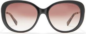 Kenneth Cole 56mm Cat Eye Sunglasses in Black/Other /Gradient Brown at Nordstrom Rack