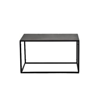Decoclico Mesa de centro rectangular de metal negro