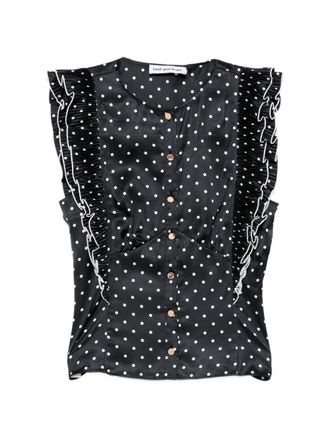 Self Portrait Polka Dot Frill Top