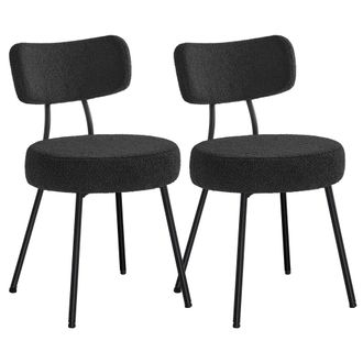 Vasagle 2 sillas de cocina con respaldo curvado de color negro