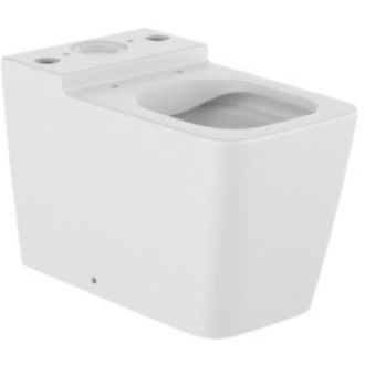 Roca Roca - Taza Rimless Con Salida Dual Para Inodoro De Tanque Bajo Square Inspira Color: Blanco Mate