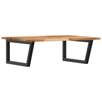 Berkfield Home Basin Shelf Wall Mounted Steel & Solid Wood Acacia in Brown