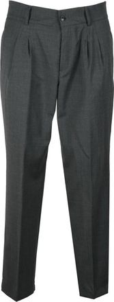 The Editor Pantalone - Heren - Straight fit broeken - Grijs - M - Wol - Broeken