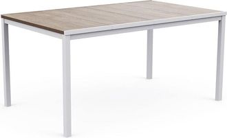 Dmora Tavolo da esterno Sarnia, Base per picnic, Piano da pranzo da giardino, Banco outdoor multiuso, 159x95 h75 cm, Rovere e Bianco - Dmora