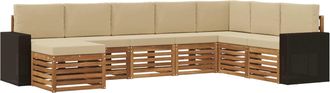 vidaXL Conjunto De Sof&aacute;s De Exterior 8 Uds. Natural Y Beige Vidaxl