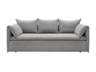 VENTE-UNIQUE.COM Sof&aacute; cama terciopelo 3 plazas gris 218x105cm