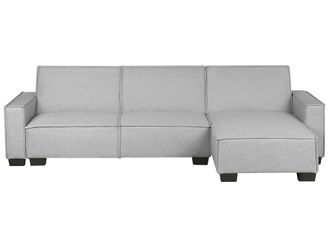 Beliani Beliani - Divano Letto Angolare Versione Sinistra Tessuto Imbottito Grigio Chiaro Romedal