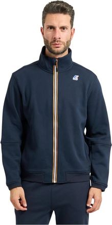 K-Way Zip-Through Sweatshirt - Heren - Vesten met rits - Blauw - M - Katoen - Hoodies & sweatvesten