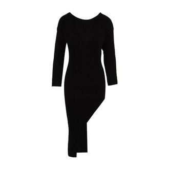 Akep Midi Dresses, female, Black, M, Rib Knit Long Dress