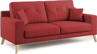 Divani.Store Danish Sof&aacute; Moderno De Tela Suave E Impermeable 186 Cm Rojo