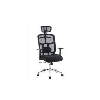Imperial Techly - Sedia per Ufficio con Schienale Alto, Poggiatesta e Base Cromata Nero