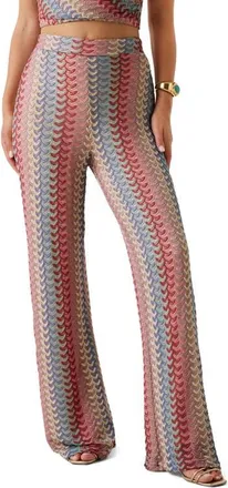 Guess Fearne Knit Wide Leg Pants in River Gravel Multi at Nordstrom, Size Medium