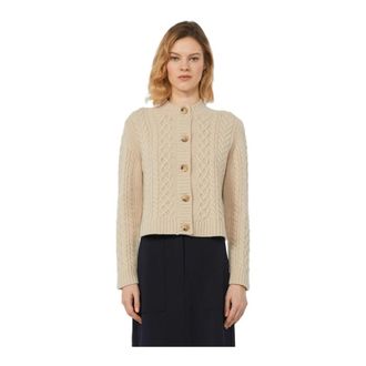 Max Mara Truien & Vesten, Dames, Beige, M, Cardigan Jurk