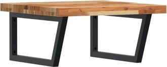 vidaXL Estante De Lavabo De Pared Acero Y Madera Maciza De Acacia Vidaxl