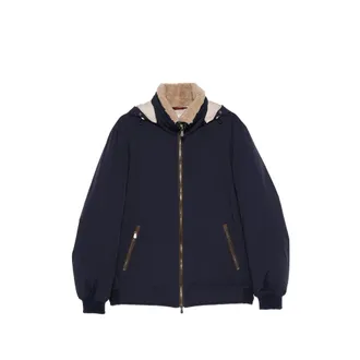 Brunello Cucinelli Shearling-collar Hooded Jacket