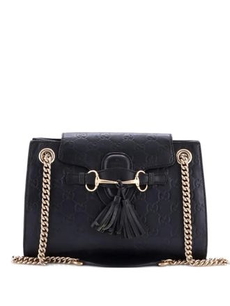 Gucci Emily Chain Flap Guccissima Leather Small shoulder bag - Zwart