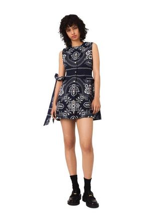 Maje Mini bandana print dress in Navy Bandana Print at Nordstrom, Size 42 Eu