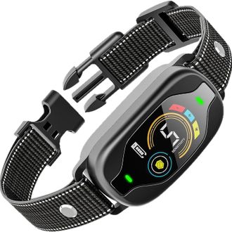 OEM Collar Antirruido Recargable Bc2 Con Pantalla A Color, Resistente Al Agua, Modos De Vibraci&oacute;n/sonido, Para Perros Peque&ntilde;os Y Grandes - Negro (1 Unidad