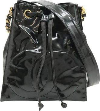 Chanel Bolso de hombro de charol Pre-owned con cadena - Pre-owned - Mujer - Negro - ONE SIZE