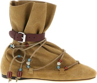 Isabel Marant Beige Calfskin Ankle Womens Boots