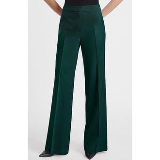 Santorelli Camila Wide Leg Pant in Soft Stretch Twill in Evergreen at Nordstrom, Size 2