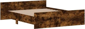 vidaXL Bed Frame without Mattress Smoked Oak 150x200 cm King Size Vidaxl