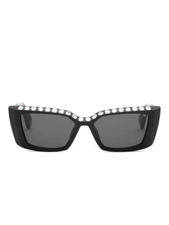 Philipp Plein Eyewear crystal-square sunglasses - women - Acetate - One Size - Black