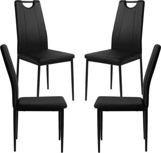 Regalos Miguel Sillas Comedor - Pack 4 Sillas Risol Polipiel - Negro