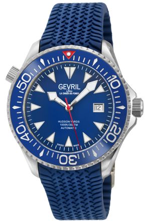 Gevril Group Mens Hudson Yards 48807R Swiss Automatic Sellita SW200 Watch - Blue Rubber - One Size