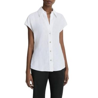 Vince Shirts, female, White, Size: XL Cap Sleeve Button Down Blouse