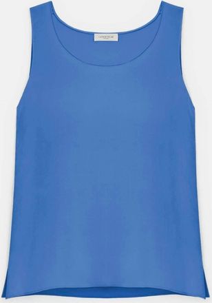Lafayette 148 New York Womens Double Georgette Sleeveless Tank In Bluebell
