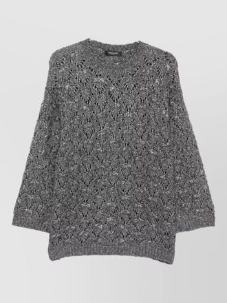 Fabiana Filippi crew neck long sleeve silk blend knit