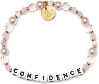 Little Words Project Confidence Beaded Stretch Bracelet in White at Nordstrom, Size Small
