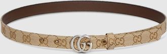 Gucci GG Marmont Thin Belt, Beige, GG Canvas